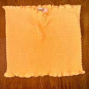 Orange Smocked Tube Top